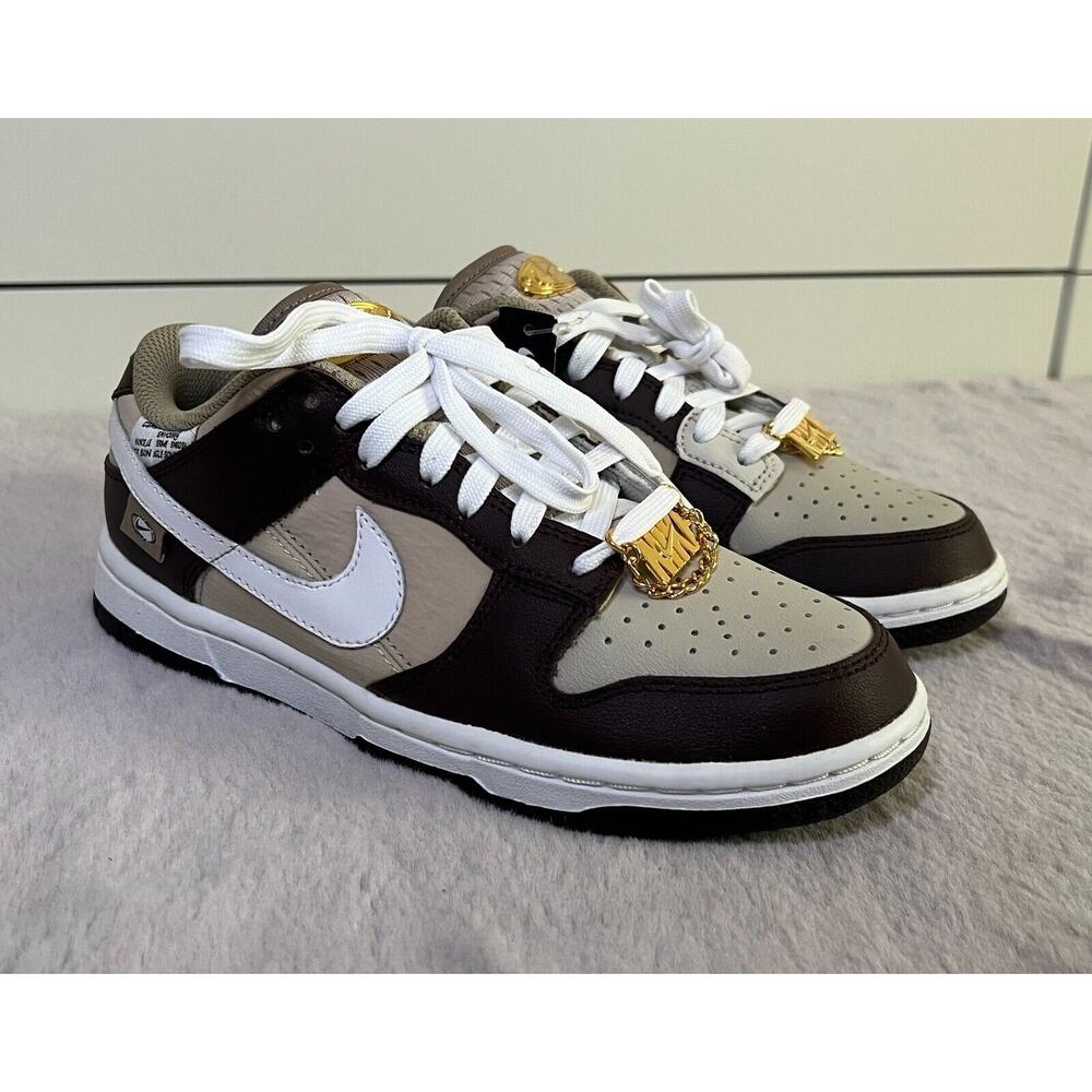 Nike Low Dunk Light Orewood Brown Gold Bling (Women's 7) - Authentic & Brand New